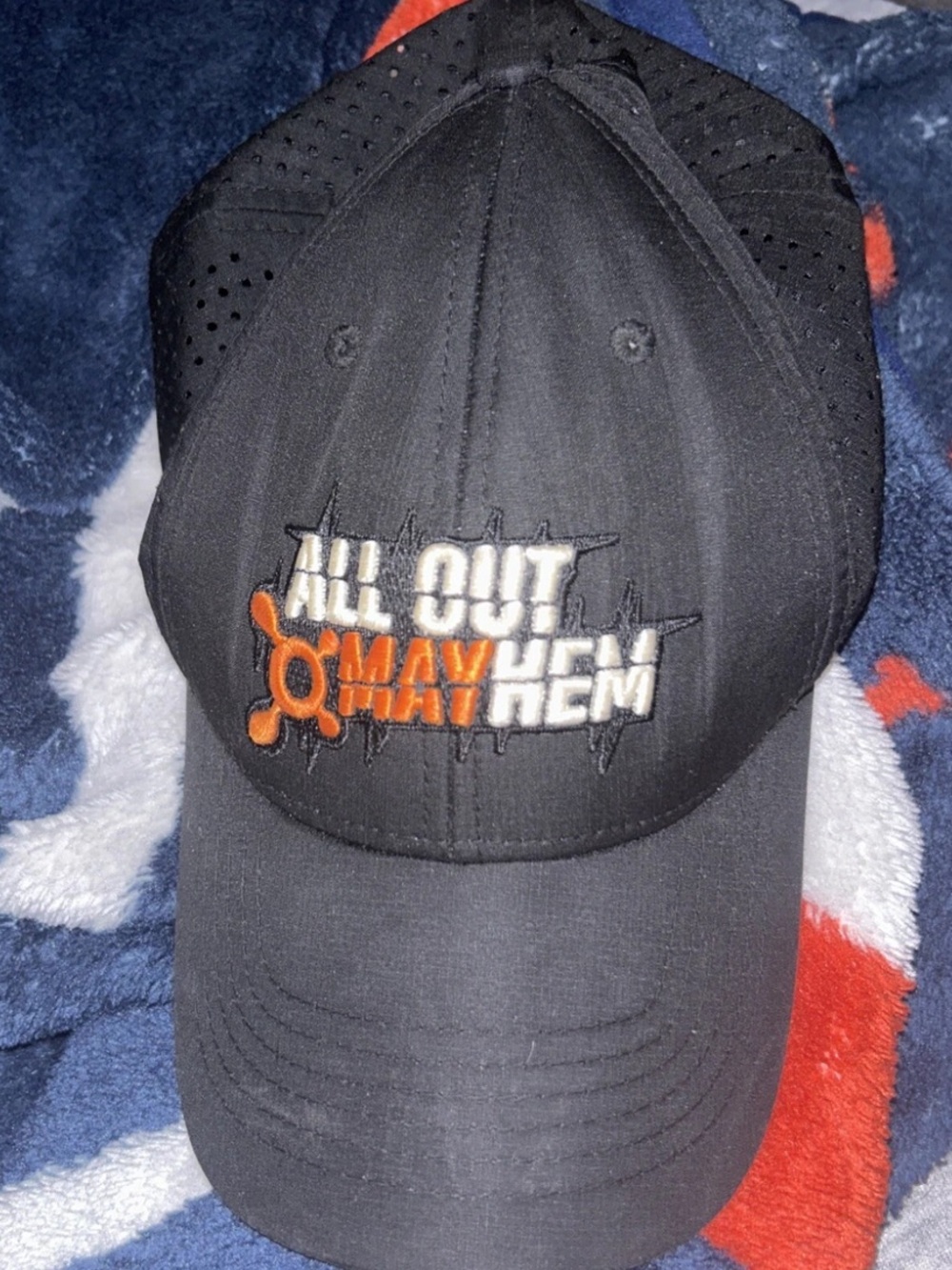 Orange Theory (OTF) All Out Mayhem Black Cap Gym Hat Breathable Adjustable